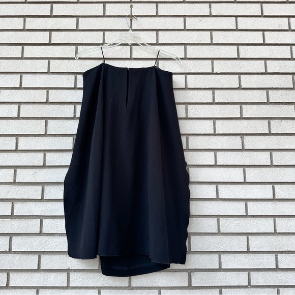 NWT Trina Turk Noir Black Strapless Crepe Ruffle Sheath Cocktail Wedding Dress - Picture 13 of 16